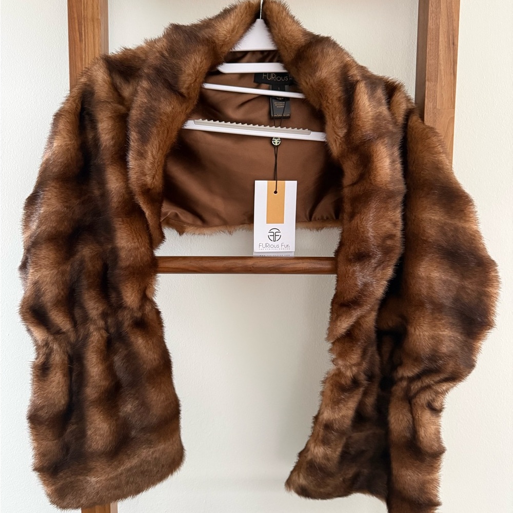 Women's Brown Faux Fur Pull Over